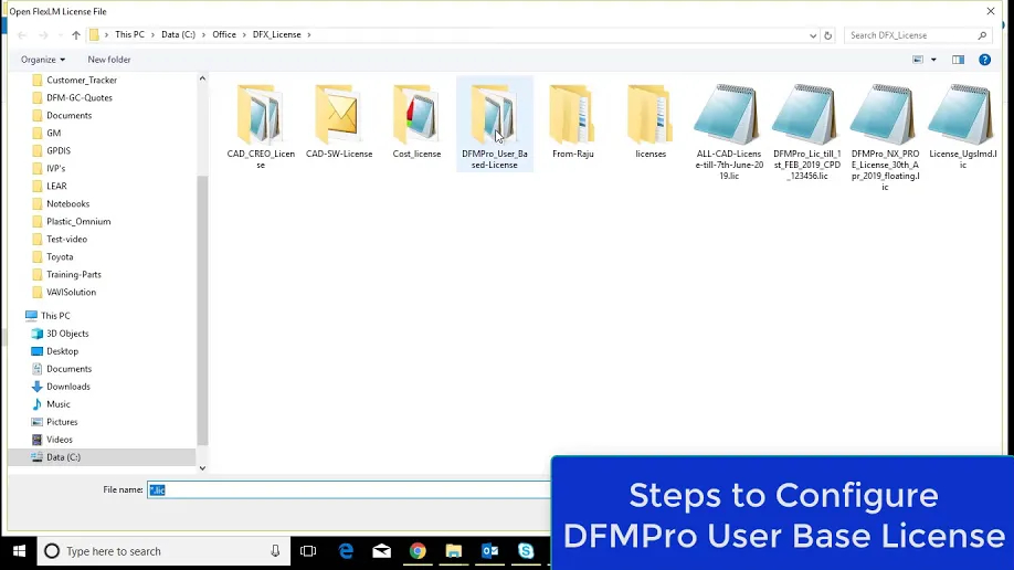 DFMPro User-Based License Configuration