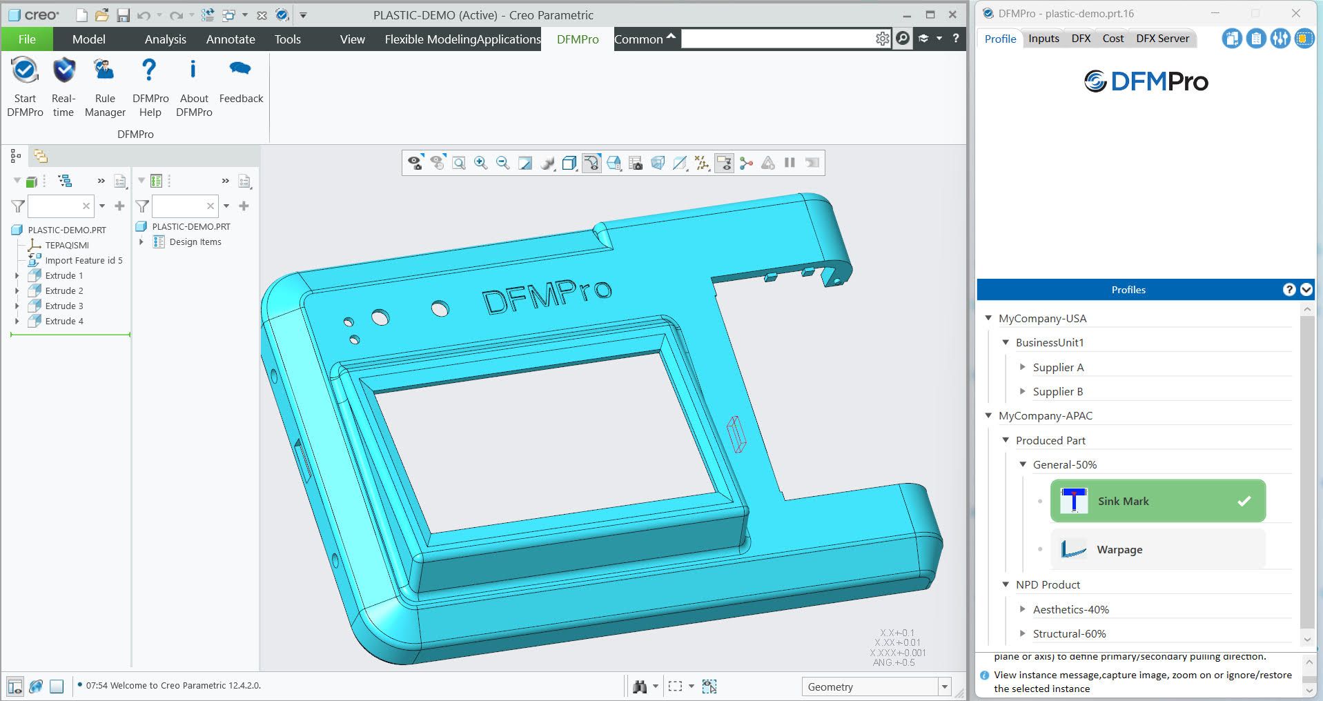 Identify Injection Molding Issues like Sink Marks & Warping Earlier with DFMPro